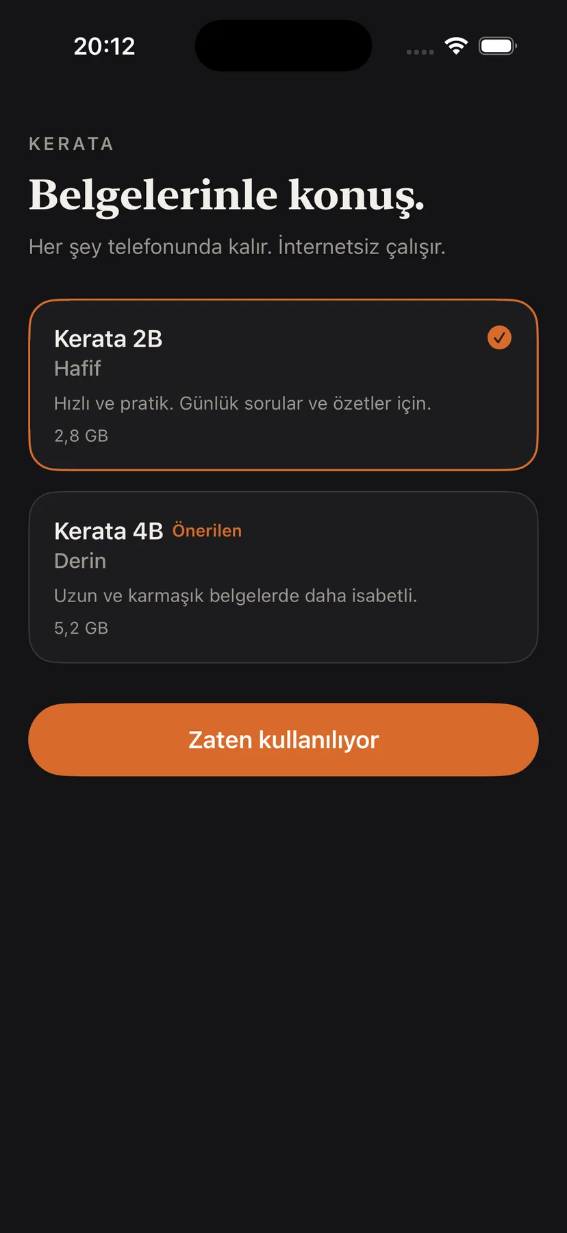 Kerata — çevrimdışı Türkçe belge asistanı — proje içi görsel 4